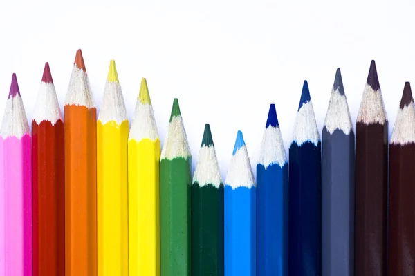 Lápices de color sobre fondo blanco — Foto de Stock