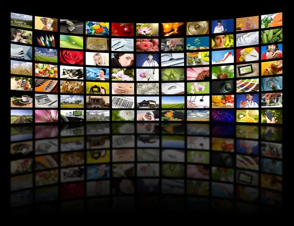Televizní produkce koncept. TV film panely — Stock fotografie