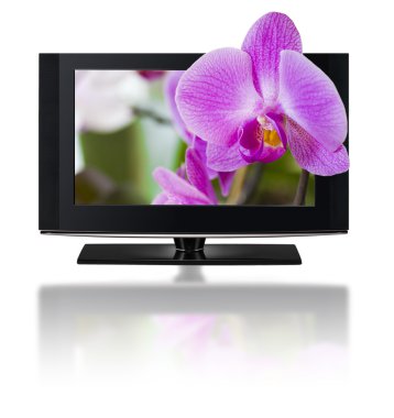 3D television. TV LCD in HD 3D. clipart