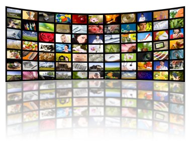 Television production concept. TV movie panels clipart