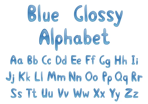 Blue glossy alphabet — Stock Vector