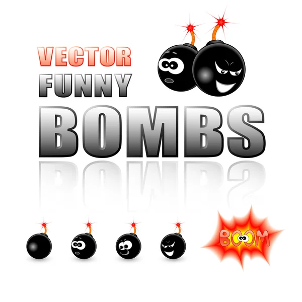 Векторный набор мультипликационных бомб — стоковый вектор