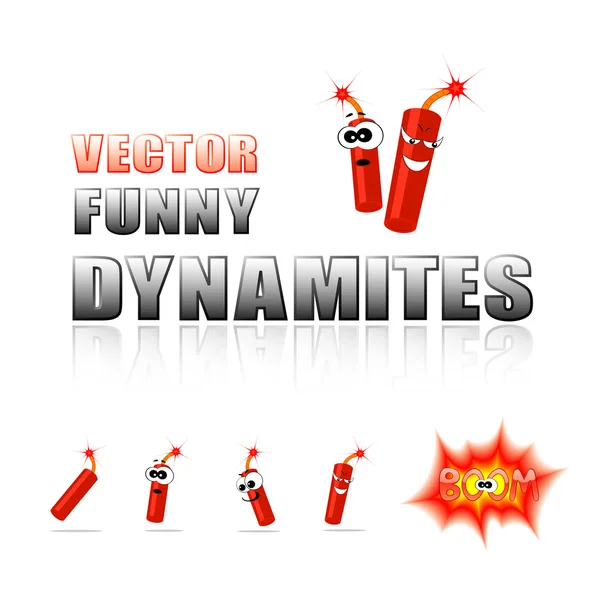 Vector set cartoon dynamites — Stockvector