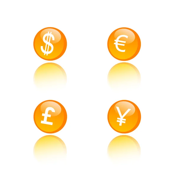 Vektor-Set mit verschiedenen Geldsymbolen — Stockvektor