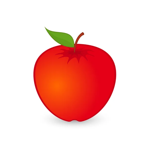 Isolerade illustration av rött äpple — Stock vektor