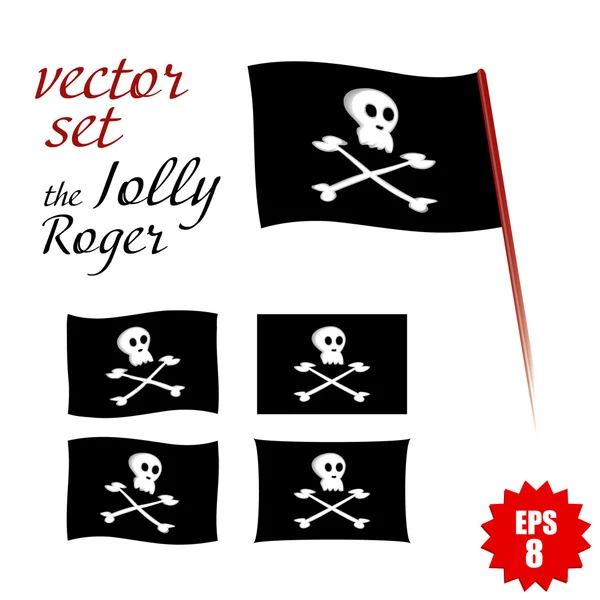 Vector set of pirate flags — Stock Vector