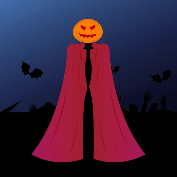 Halloween cabeza de calabaza demonio — Vector de stock