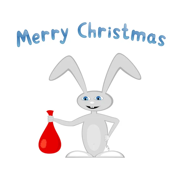 Cartoon bunny with presents — Stock Vector