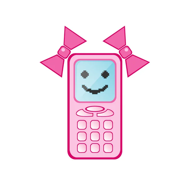 Cartoon mobiele telefoon — Stockvector