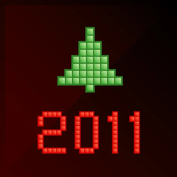 Yeni yıl 2011 piksel sanat — Stok Vektör