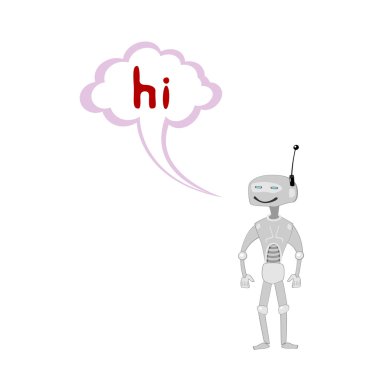 Friendly cartoon robot clipart