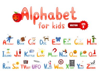 Alphabet for children clipart