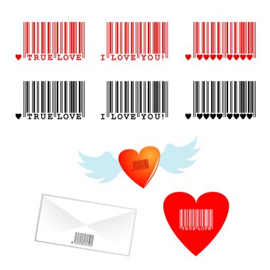 Romantic barcodes clipart