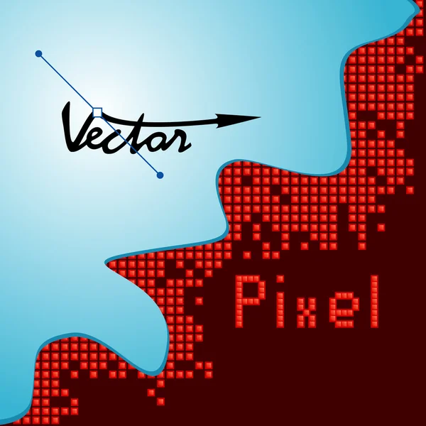 Vektor- und Pixelopposition — Stockvektor