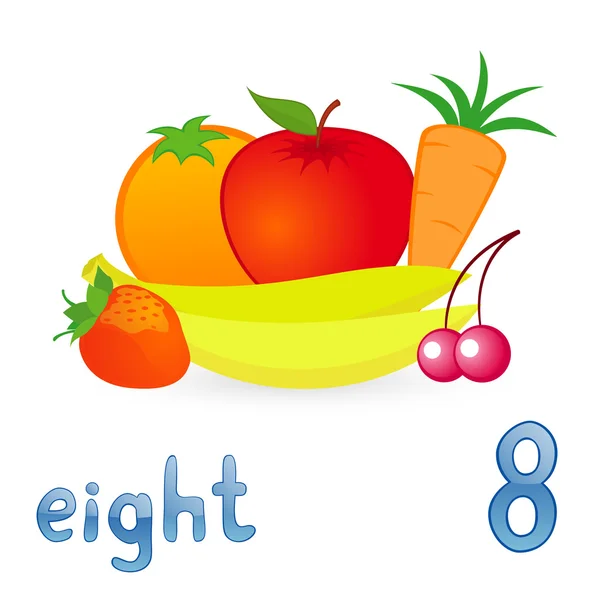 Eight fruits — Stock Vector