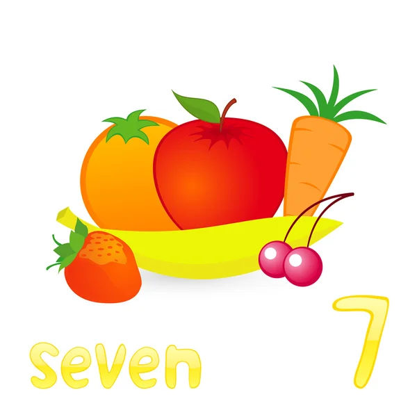 Zeven vruchten — Stockvector