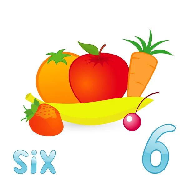 Six fruits — Image vectorielle