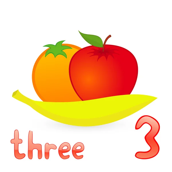 Drei Früchte — Stockvektor
