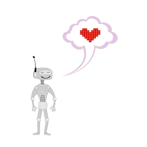 愛のかわいいロボット — ストックベクタ