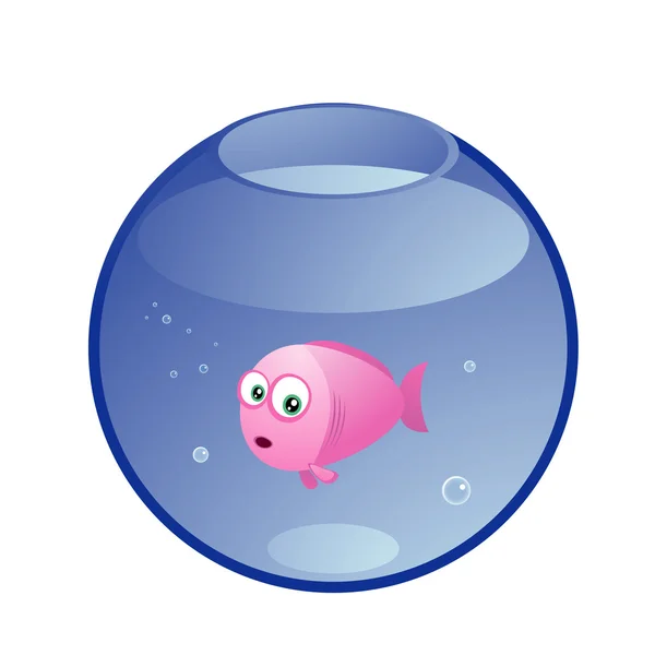 Překvapený růžové ryby v akváriu — Stockový vektor