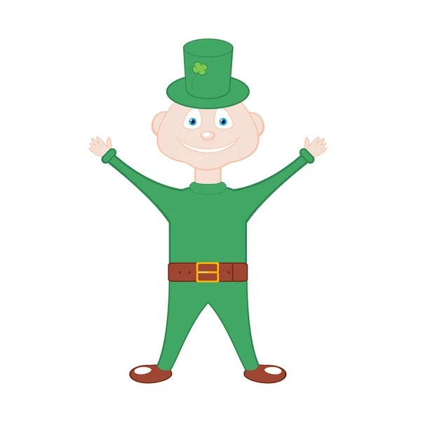 Funny leprechaun on St Patrick — Stock Vector