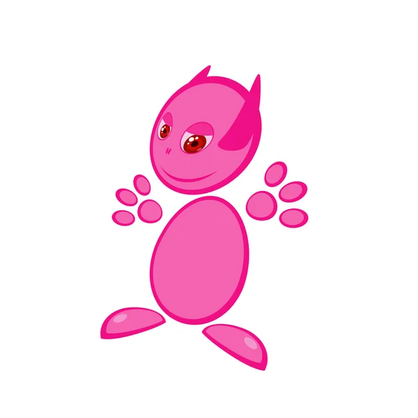 Personaggio rosa amichevole — Vettoriale Stock