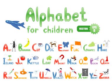 Alphabet for children clipart