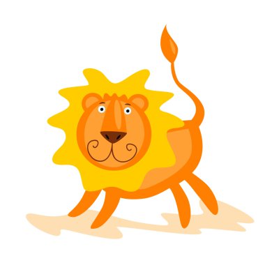 Funny cartoon lion clipart