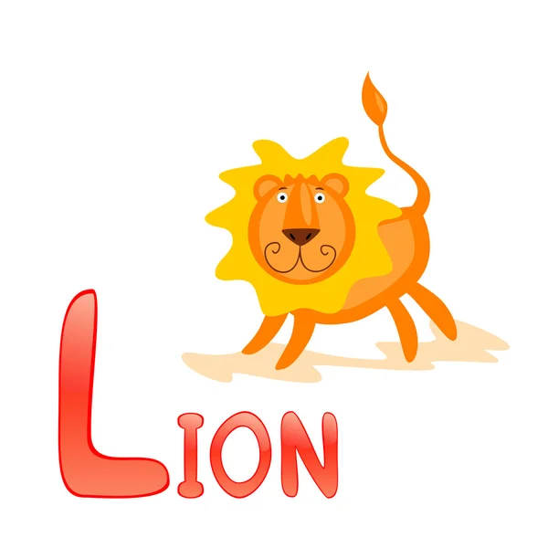 Vicces ábécé oroszlán — Stock Vector