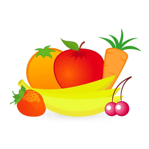 Ilustración aislada vectorial de frutos — Vector de stock