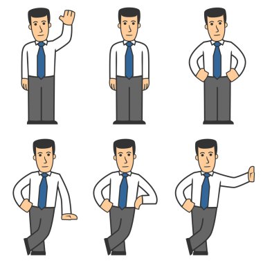 Manager character set 01 clipart