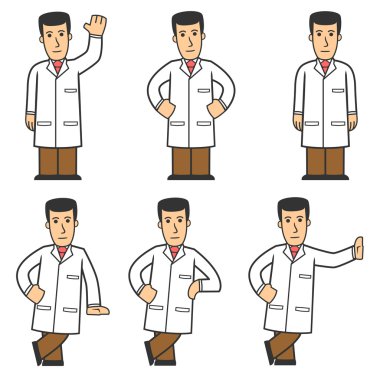 Doctor character set 01 clipart