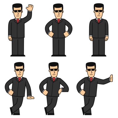 Bodyguard character set 01 clipart