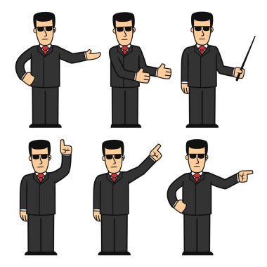 Bodyguard character set 01 clipart