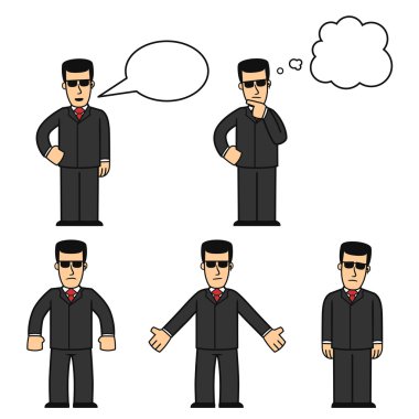 Bodyguard character set 01 clipart