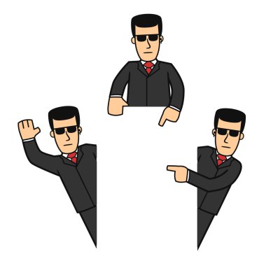 Bodyguard character set 01 clipart