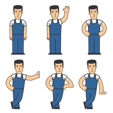 Mechanic character set 01 clipart