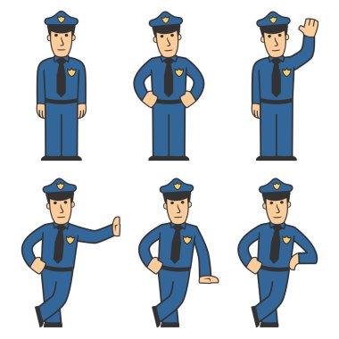 Police character set 01 clipart