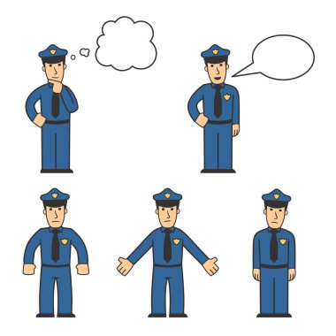 Police character set 04 clipart