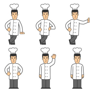 Chef character set 01 clipart