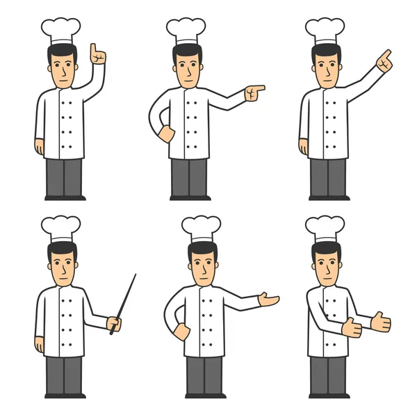 Chef-kok tekenset 03 — Stockfoto