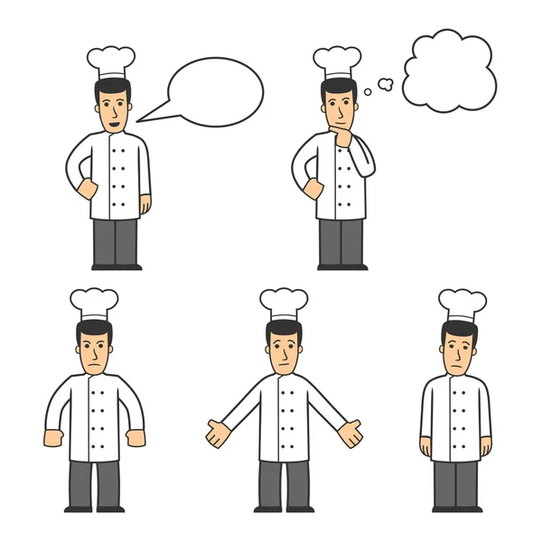 Chef-kok tekenset 04 — Stockfoto