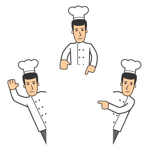 Chef-kok tekenset 06 — Stockfoto
