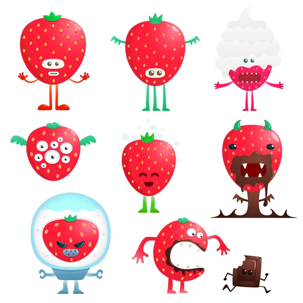搞笑草莓 — 图库矢量图片