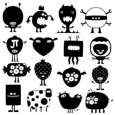 Funny monsters clipart