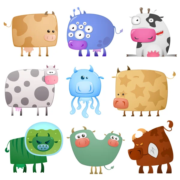 Vacas graciosas — Vector de stock