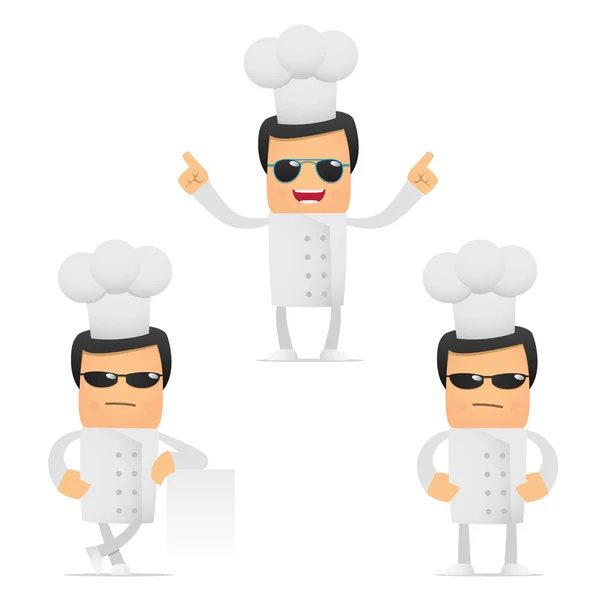 Set di divertenti cuoco cartone animato — Vettoriale Stock