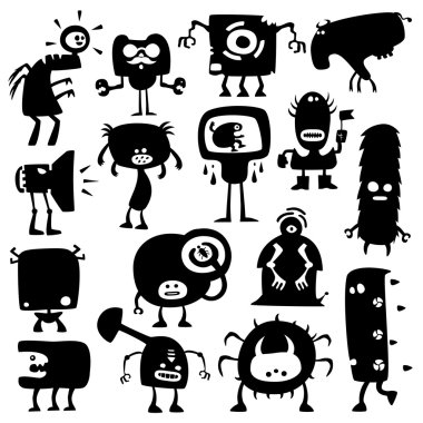 Funny monsters clipart