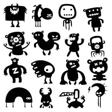 Funny monsters clipart