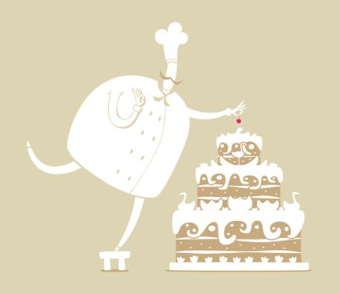 Cook and cake clipart